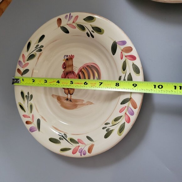 Home Set Of 3 Hand-Painted Rooster Plates - Picture 5 of 10